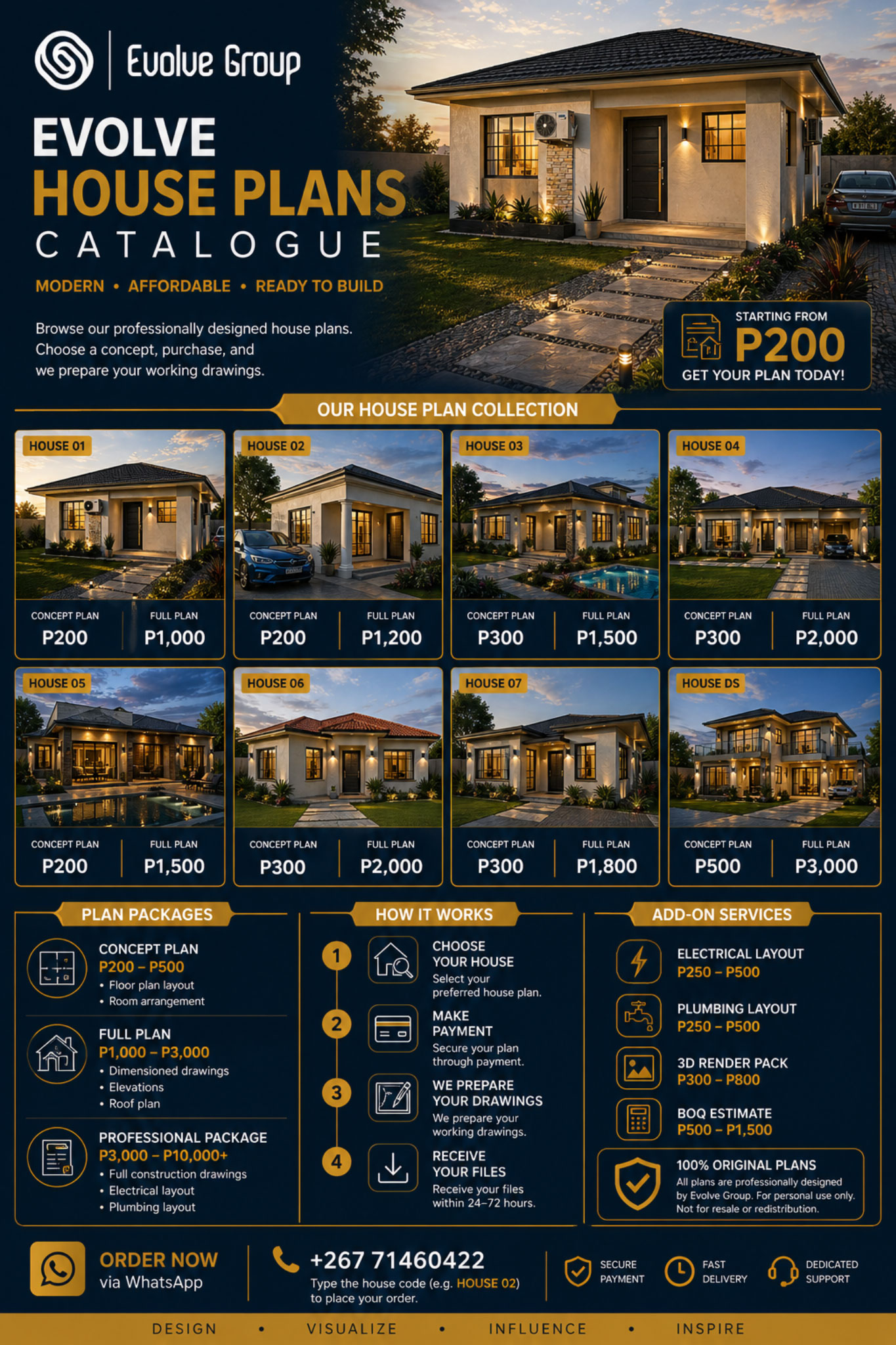 Evolve Ready-Made House Plans flyer